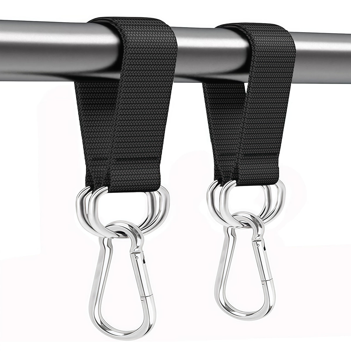 Mtgluk Heavy-Duty Suspension Straps with Carabiner - Versatile Hanging Kit for Fitness, Pull-Up Bar, Hammocks, and Outdoor Use, Supports up to 220lbs