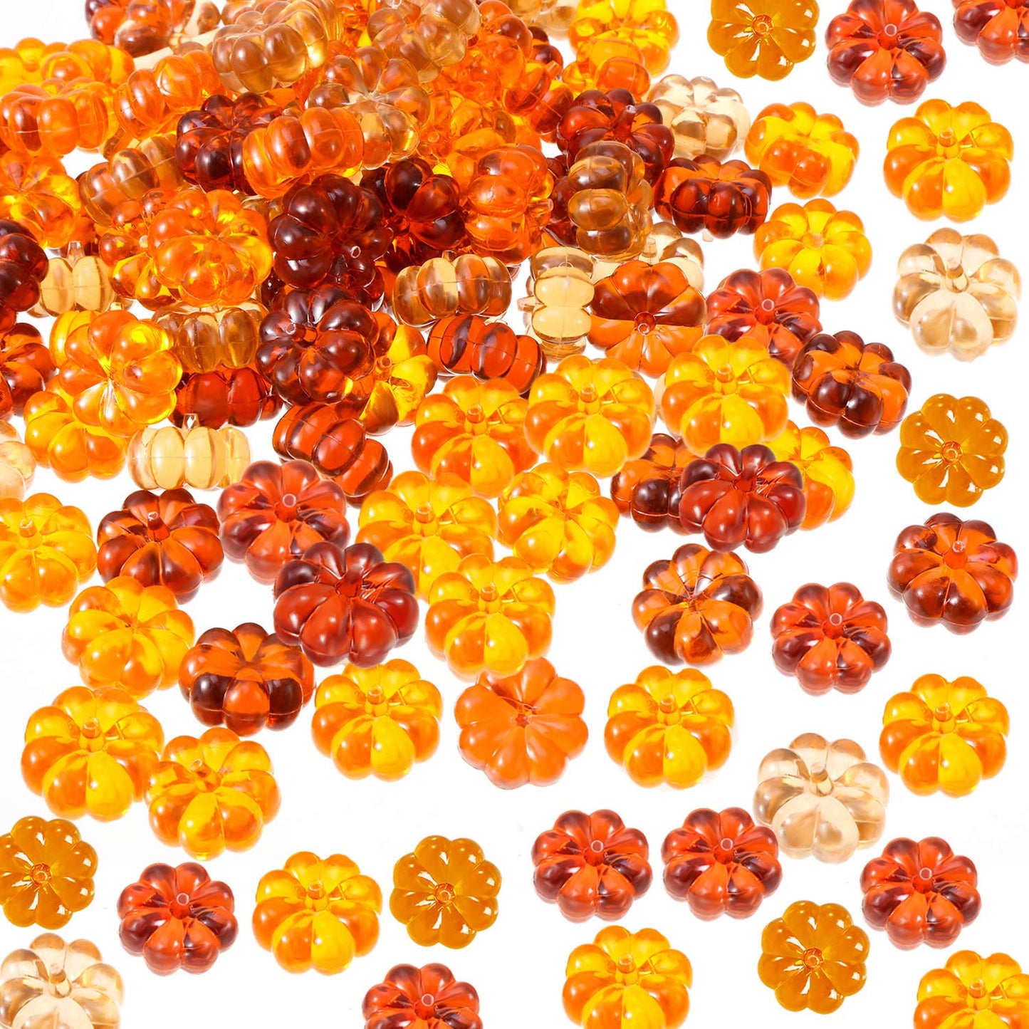 Tatuo 110 Pieces Mini Pumpkins Fall Decorations Acrylic Plastic Pumpkin Beads Ornaments Fall Vase Filler Table Scatters for Centerpieces Table Scatter Autumn Halloween Thanksgiving Harvest Festival