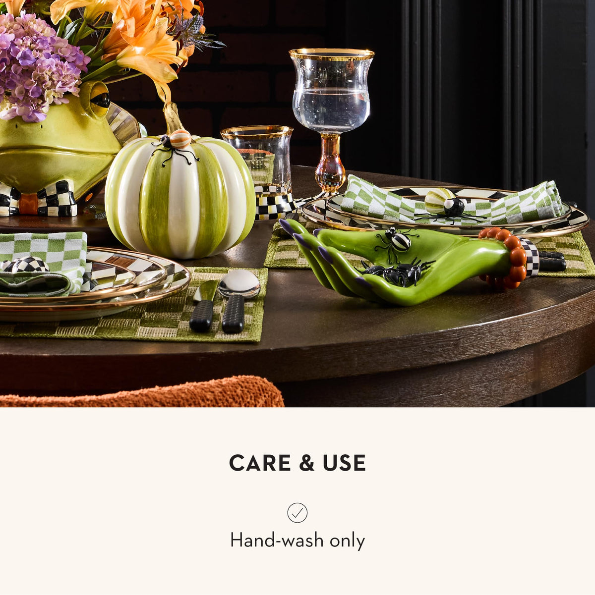MACKENZIE-CHILDS Ceramic Trinket Tray, Unique Tray for Room Decor, Greta Witch’s Hand
