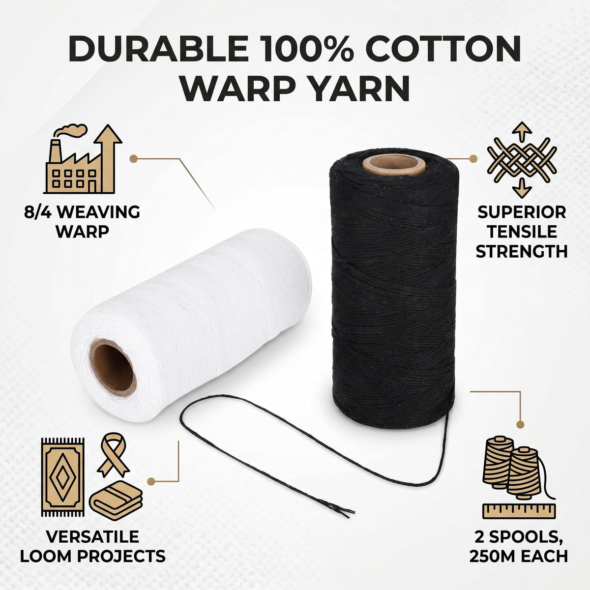Warp Thread, Suitable for Carpets Ribbons, Carpets, 8/4 Warp Yarn for Weaving for All People