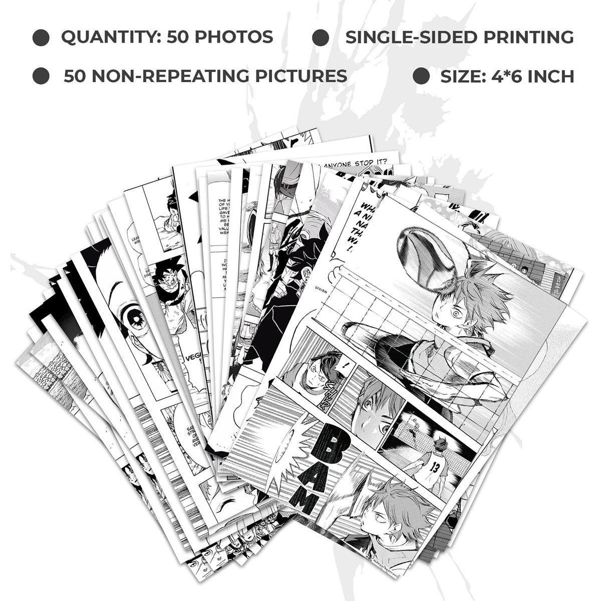 WOONKIT Anime Posters Pack - 50PCS 4X6 INCH MHA Anime Wall Collage Kit for Bedroom Wall, Dorm Decor, Teen Room Aesthetic