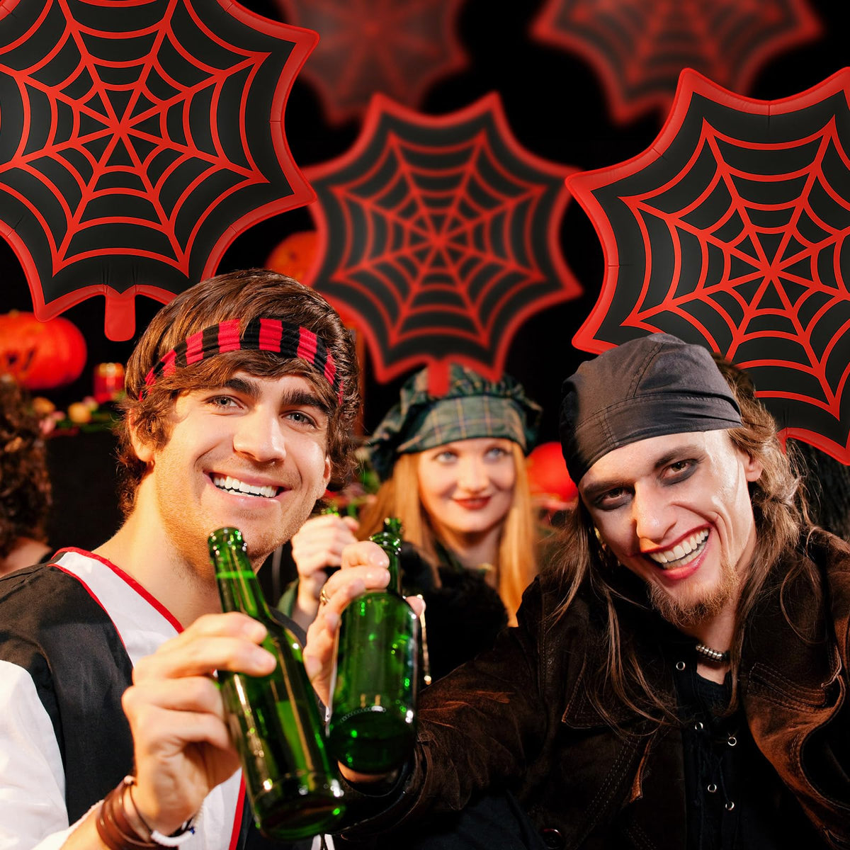 Soulchen 25" Spider Birthday Party Balloon Cartoon Characters Themed Party Decor Foil Large Spider Webs Balloons for Cartoon Carnival Theme Birthday Decorations(12 Pack,Black)