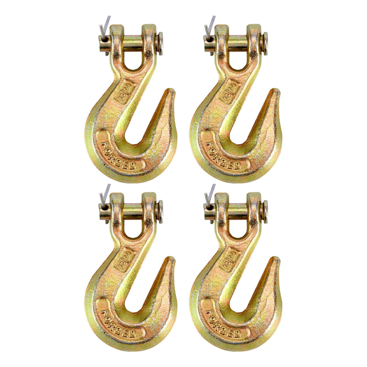 TBAPFS 4Pcs 3/8 Inch Clevis Grab Hooks Grade 70 Chain Hook 7500 Lbs Working Load Limit for Trailer Truck Transport