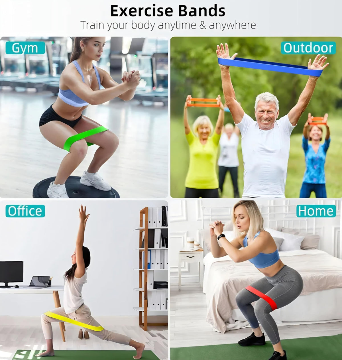 Resistance Bands, Exercise Bands, Workout Bands, Workout Set for Women, Resistance Bands for Working Out, Pilates and Yoga, Pilates Equipment, Yoga Equipment, Fitness Equipment