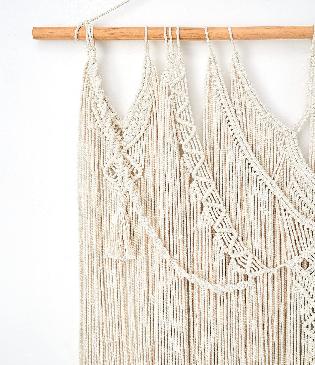 Mkono Macrame Wall Hanging Boho Home Decor Chic Woven Decoration for Bedroom Living Room Apartment Dorm Gallery Perfect Handmade Christmas Gift Ideas, 1 Pack, Large Size, 36"x35"