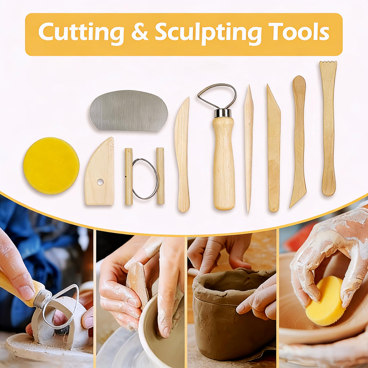 DaChihSheng 43 Pcs Clay Tools Kit Pottery Tools Polymer Clay Sculpting Tools Kit for Carving Air Dry Clay Tools Set for Adults Clay Sculpting Tools Ceramic Tools Graving Tools use for DIY Handicraft