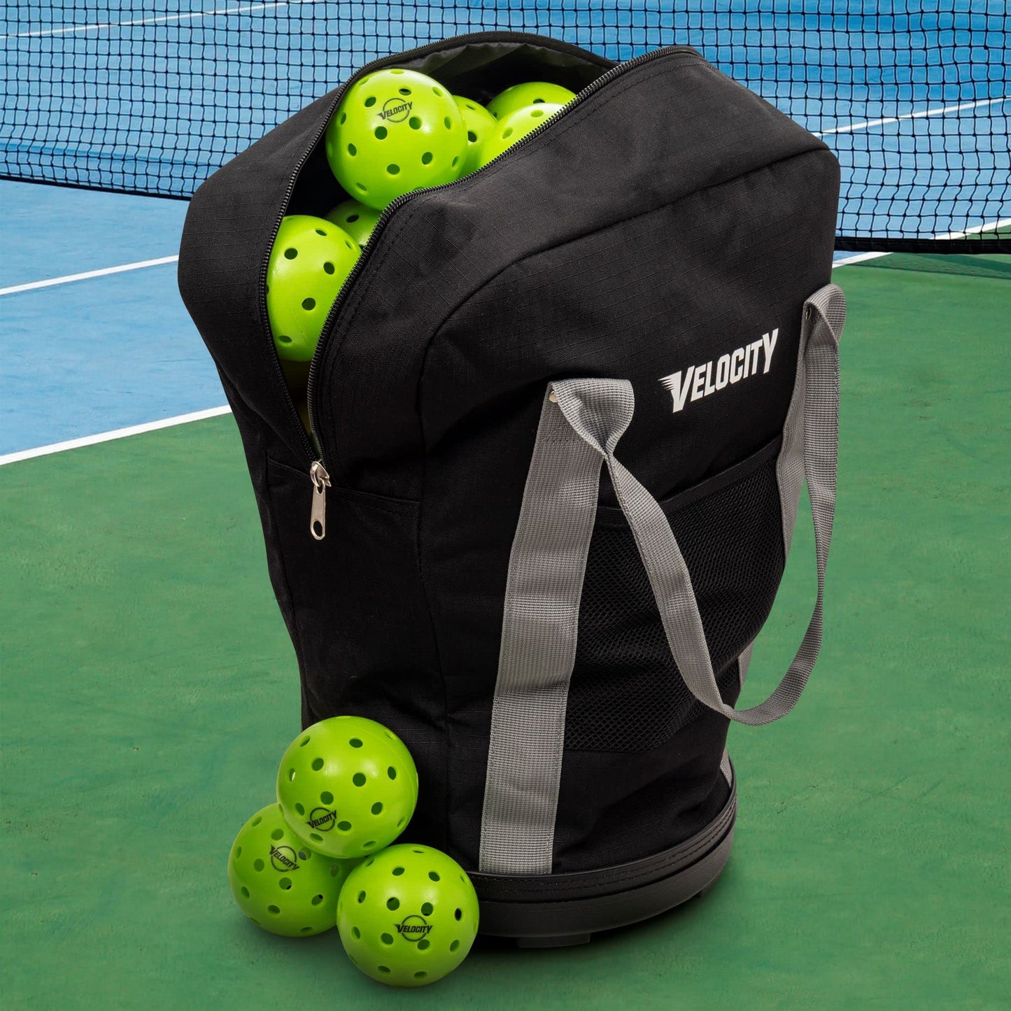 Velocity Heavy Duty Multipurpose Ball Bag with Durable Bottom - Holds up to 60-72 Balls - Ideal for Lacrosse, Baseball, Pickleball, Tennis & More, Black Camo, 6-Pack