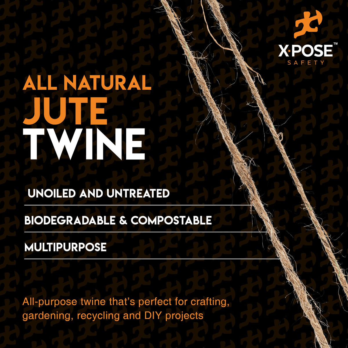 Jute Twine - 3 Ply Brown Roll 150 Feet Natural Jute String for Crafts, Packaging, Wrapping, Decorative Rope Cord for Hanging Ornaments (6 Packs)