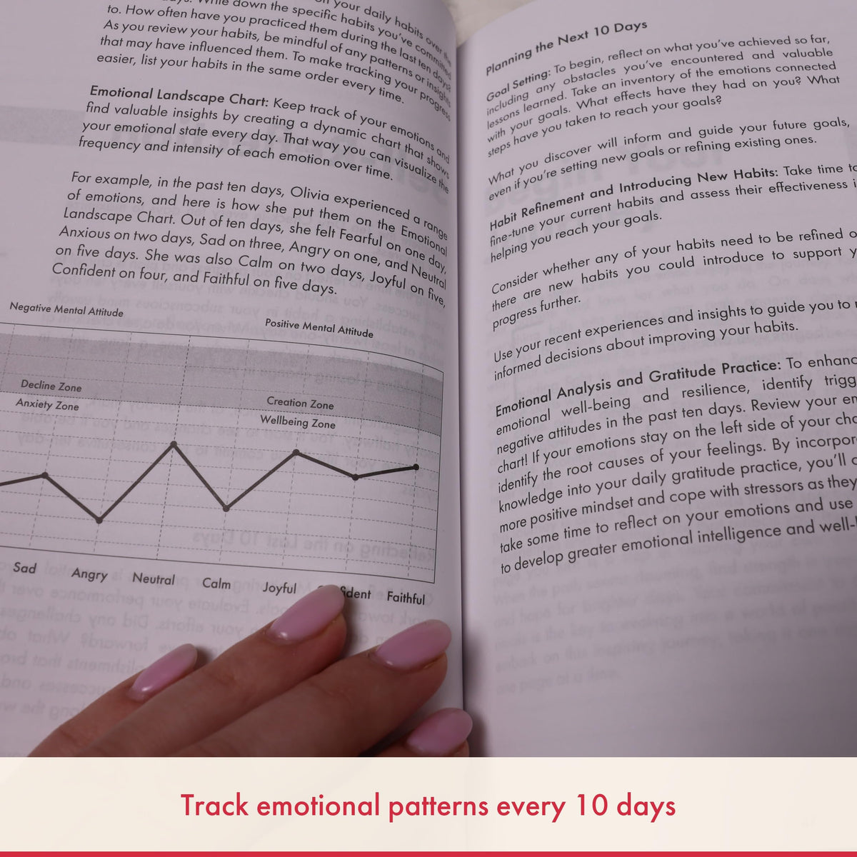 Daily Gratitude, Goal Setting & Habit Tracker Journal for Women & Men with 9-Point Emotional Wellness Scale — iAmEvolving™ 288-Page Hardcover Personal Growth Planner (White Cover)