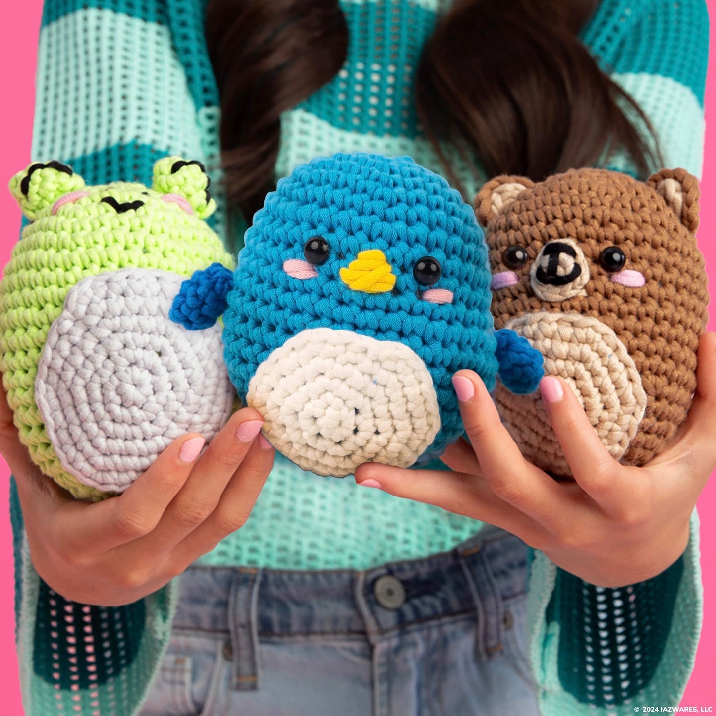 Original Squishmallows Bebe the Bluebird Crochet Kit, Includes Yarn, Crochet Hook, Starter Hooks, Step-By-Step Tutorials, Exclusive Crochet Kit For Beginners, DIY Craft, Crochet Kits, Great Teen Gifts
