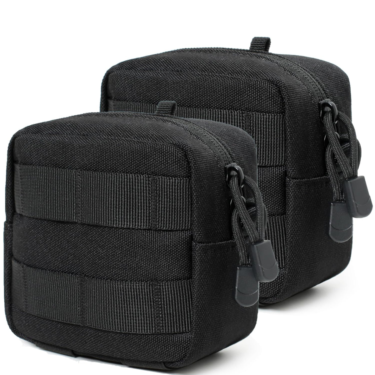 2 Pack Mini Tactical Molle Compact Ammo Pouch - General Purpose Admin Pouches Small Admin Molle Pouches EDC Tool GP Pouch Bag Horizontal Utility Multi-Purpose Waist Belt Bag(Black)