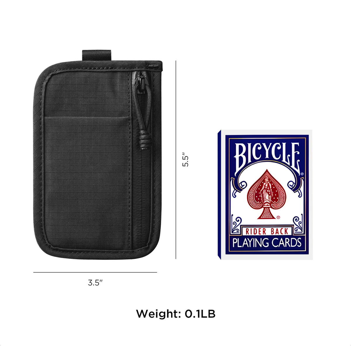 ALPAKA Stash Pouch, Slim EDC Pouch & Pocket Organizer for Everyday Carry, Mens Small Wallet with Dual YKK Zip Compartments, Card Slot & HUB Webbing Loop, Black Axoflux 210D