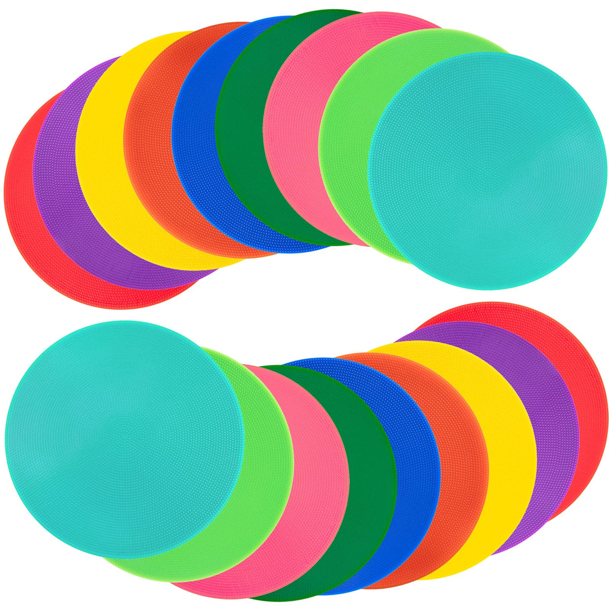 Aryjmz Spot Markers 18 Pcs 10 Inch Non Slip Rubber Floor Markers Flat Field Cones Poly Dots for Soccer Basketball Sports Speed Agility Training and Drills