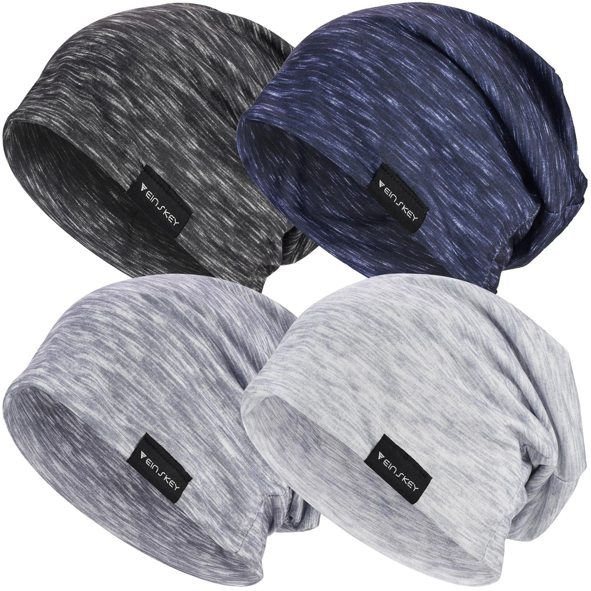 EINSKEY Lightweight Slouchy Beanie for Men Women, Oversize Thin Cotton Skull Cap Chemo Cap Night Sleeping Hat for All Seasons