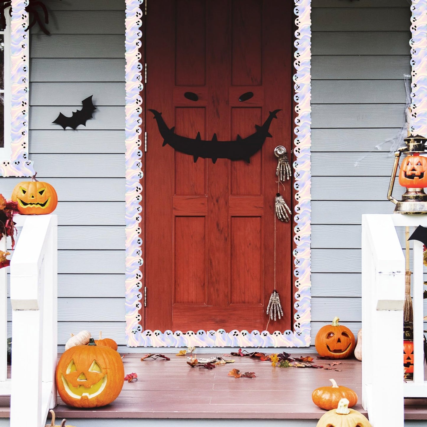 Fuutreo 32.8 ft Halloween Ghost Bulletin Board Borders Decoration Cute Classroom Bulletin Border Office Scalloped Trim for School Fiesta National Wedding Party Decoration
