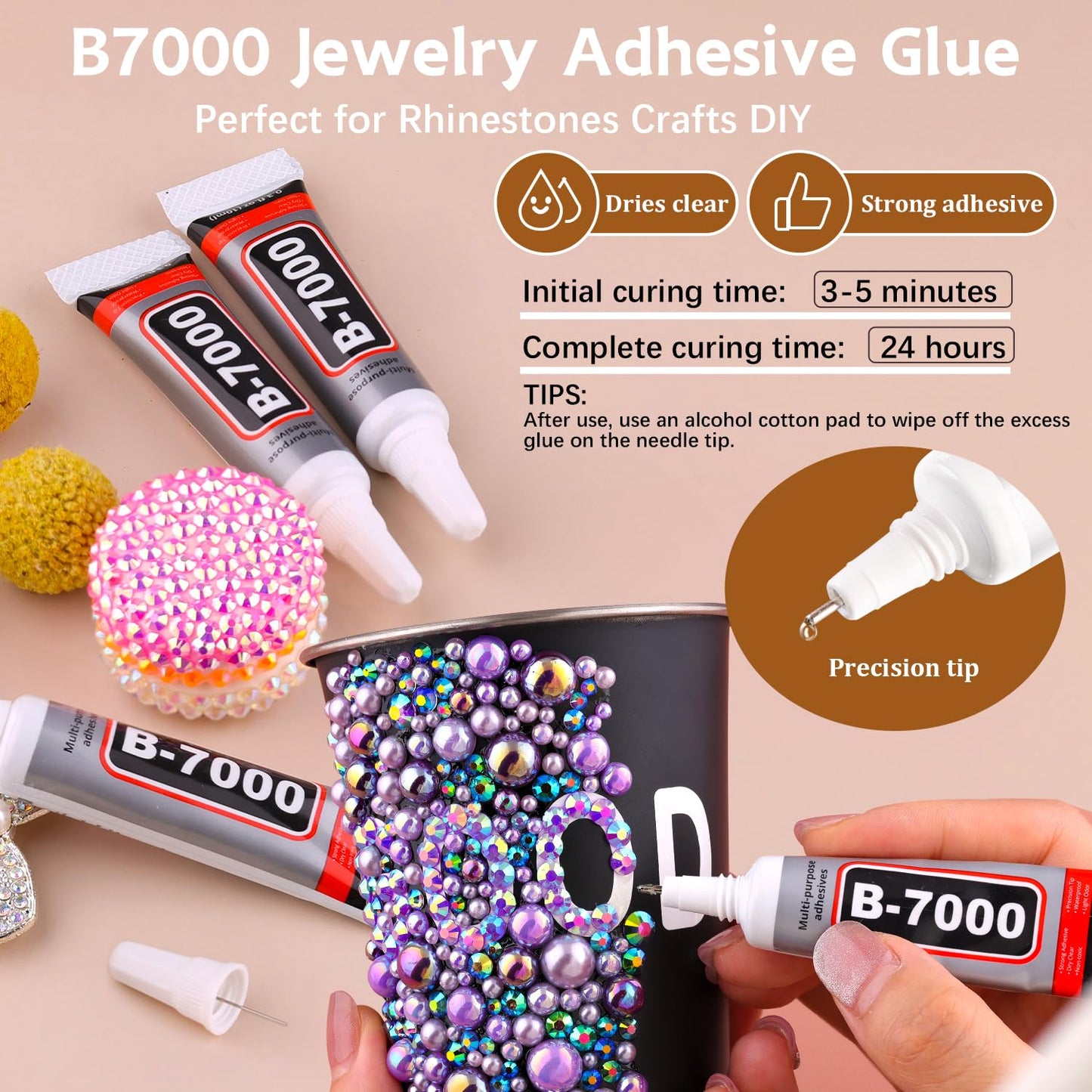 14000PCS Flatback Pearls and Rhinestones for Bedazzling Kit, Red White Black 3-10mm Resin Rhinestones and Half Pearls for Crafting, Nail Art Crafts Dec with 3pcs B7000 Jewelry Glue