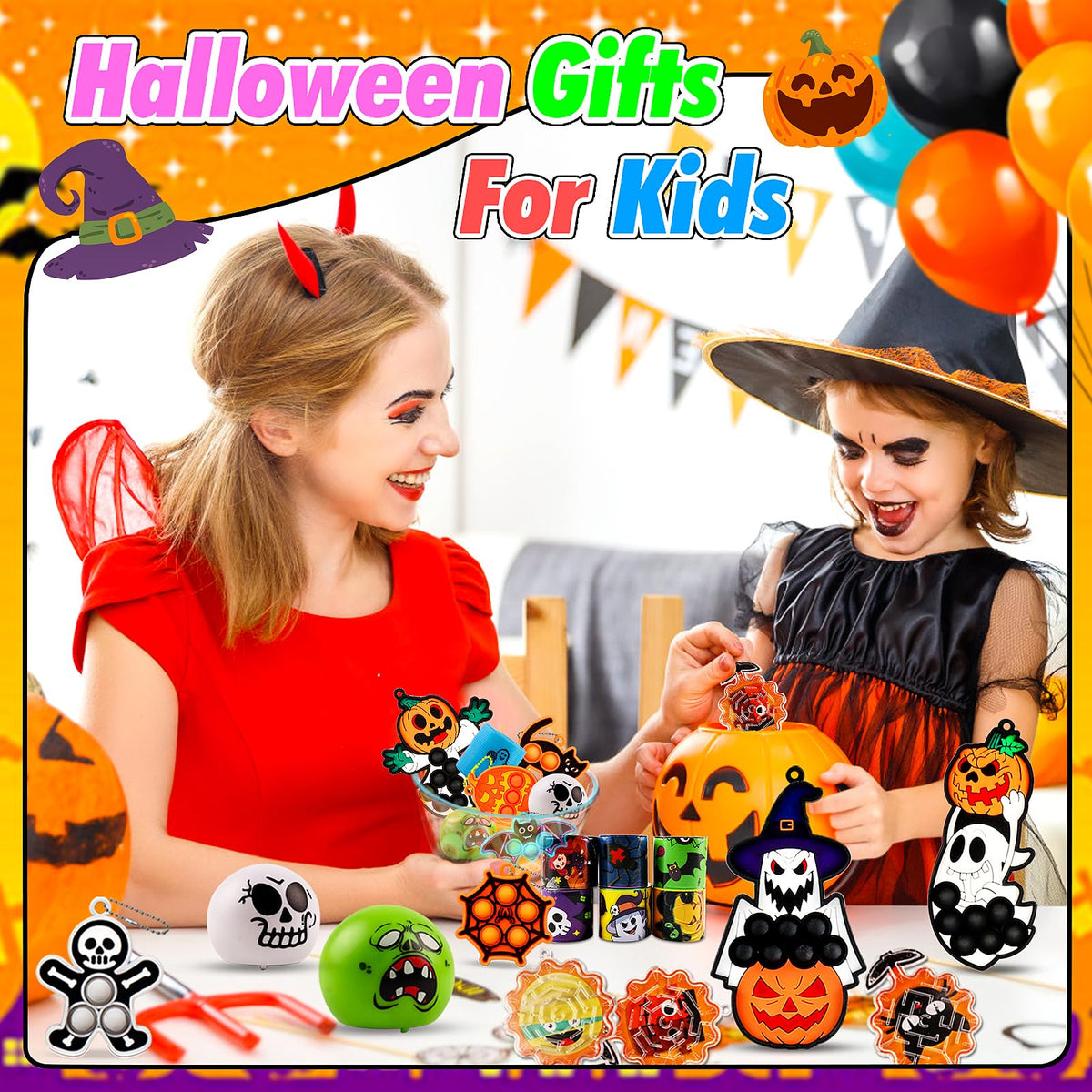ChildFun 530 PCS Halloween Party Favors for Kids, Halloween Toys Bulk for Goodie Bags Fillers, Non-Candy Treats, Classroom Prizes, Halloween Gifts for Boys Girls