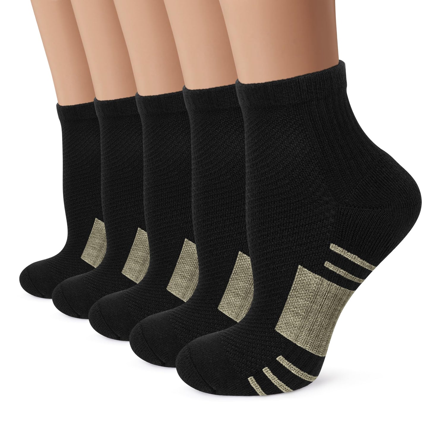 Iseasoo Copper Ankle Compression Socks - Low Cut Arch Support Socks for Men & Women, Running, Nurses, Plantar Fasciitis Socks Running Training Gym Workout Fitness Athletic Performance Wear (L/XL)