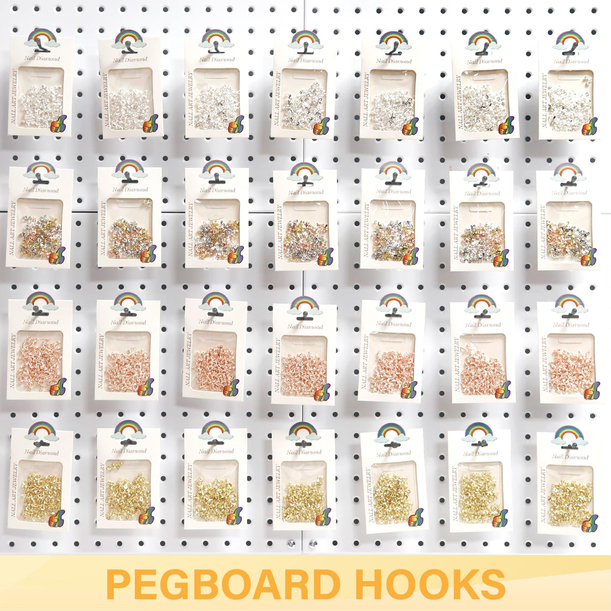 BFPeaky Black Pegboard Hooks 2 Inch, 50PC, Peg Board Hooks, fit 1/8" or 1/4" Pegboard, Peg Board Hooks for Hanging Tool