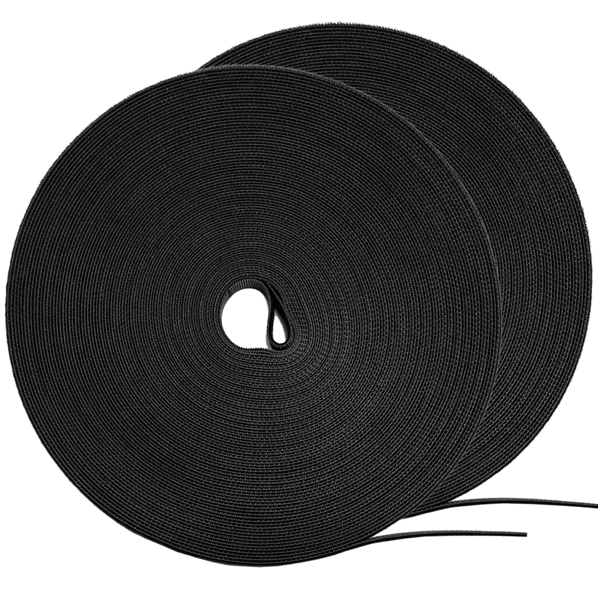 164ft x 1/2 inch Reusable Fastening Cable Ties, Hitotsu Hook and Loop Roll, Self-Gripping Bundling Strips for Cord Manage,Home, Office, Electrical Cords, Data Center, Host Room, Black, 2 Roll