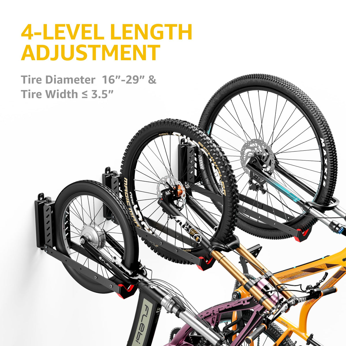 monTEK Swivel Bike Wall Mount, No Heavy Lifting Required Bike Wall Mount, Bike Hangers for Garage, Space-Saving Bike Rack Garage, Easy to Load and Unload, Bike Hanger Can Hold Up to 77 lbs