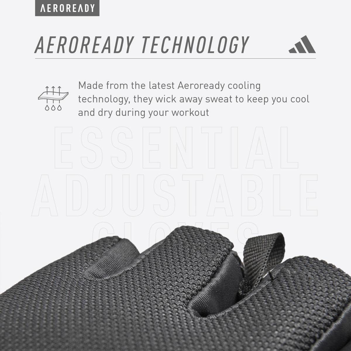 adidas Essential Adjustable Fingerless Gloves for Men and Women - Padded Weight Lifting Gloves - Adjustable Wrist Straps for Tailored, Secure Fit - White, Small