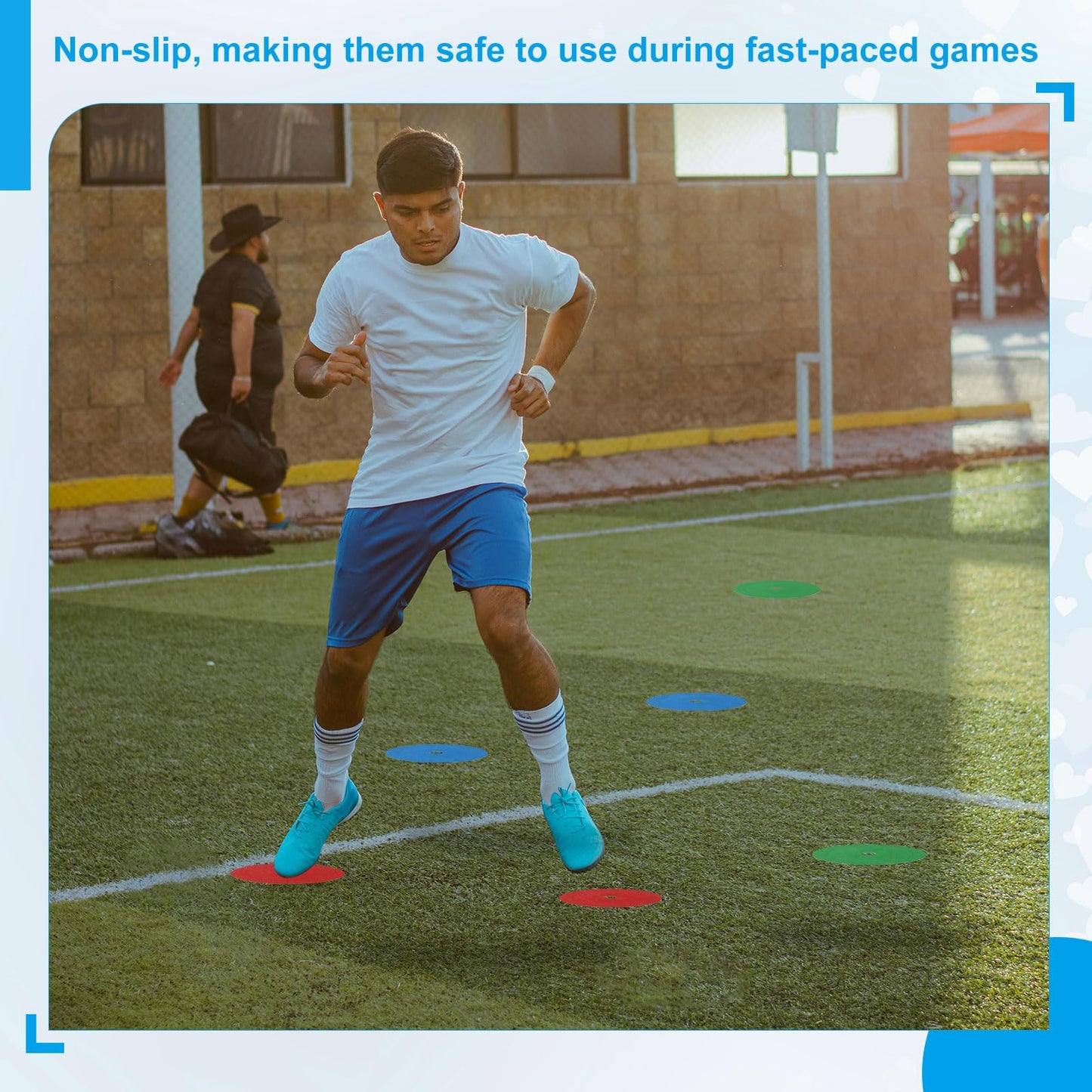 PATIKIL 6 Inch Flat Cones,10 Pcs Spot Markers Small Flat Soccer Training Cone for Football Basketball Agility Practice Sports Training Equipment, White