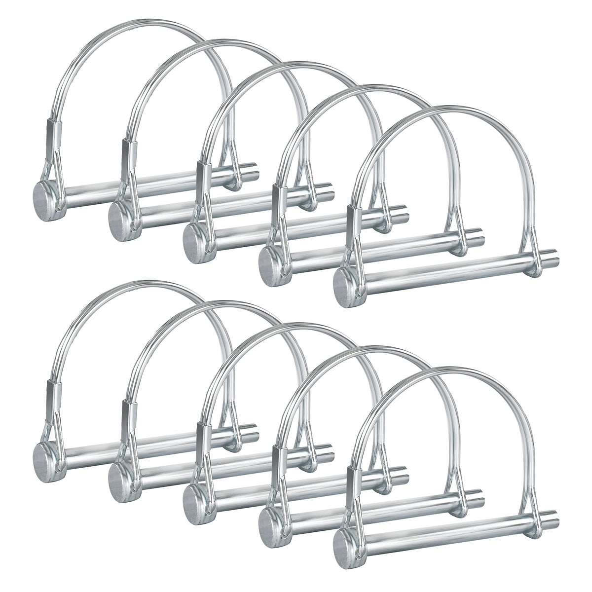 Pack of 10 Trailer Pins Hitch Pins – 2-3/4" x 1/4" (L x W) – Featuring Trailer Hitch Pin Lock, Trailer Coupler Pin and Locking Pins for Farm Trailers, Towing, Lawn Equipment