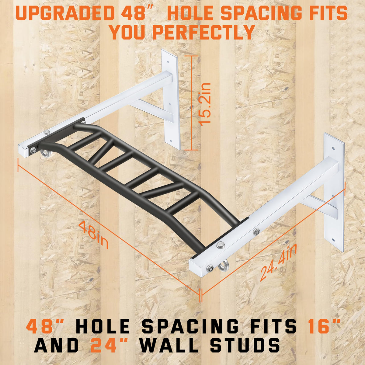 2026 Upgrade Pull Up Bar Wall Mounted,Heavy Duty Multi Grip Chin Up Bar for Strength Training, 600 lbs Capacity, Durable Steel Construction, Perfect for Home and Garage Workouts