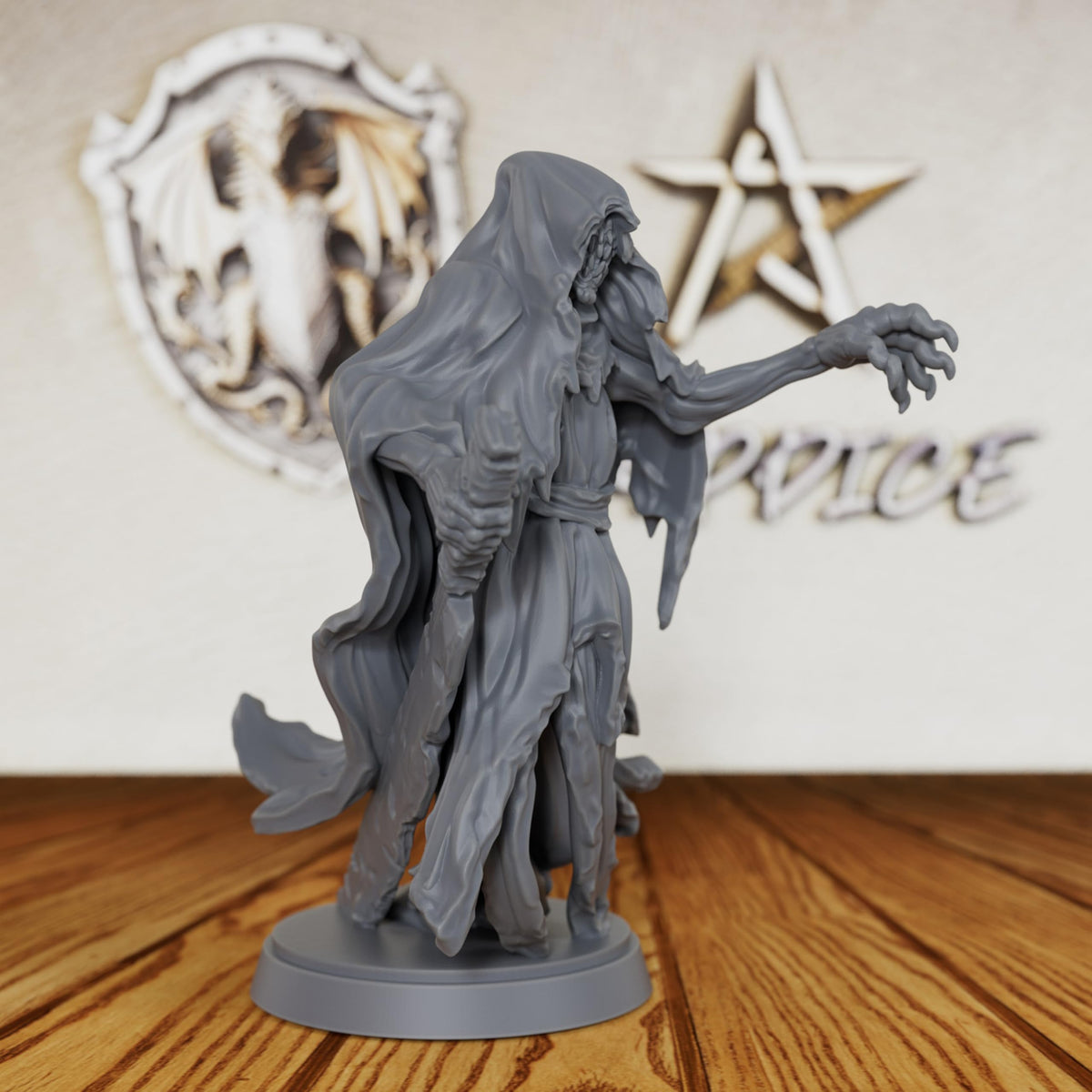 Tabletop Unpainted Miniatures for TTRPG - 28mm Scale Spectral Wraith Minis Figurine for Dungeon Masters, Undead Fantasy RPG Accessory Figure - Ghost Knight (AS446)