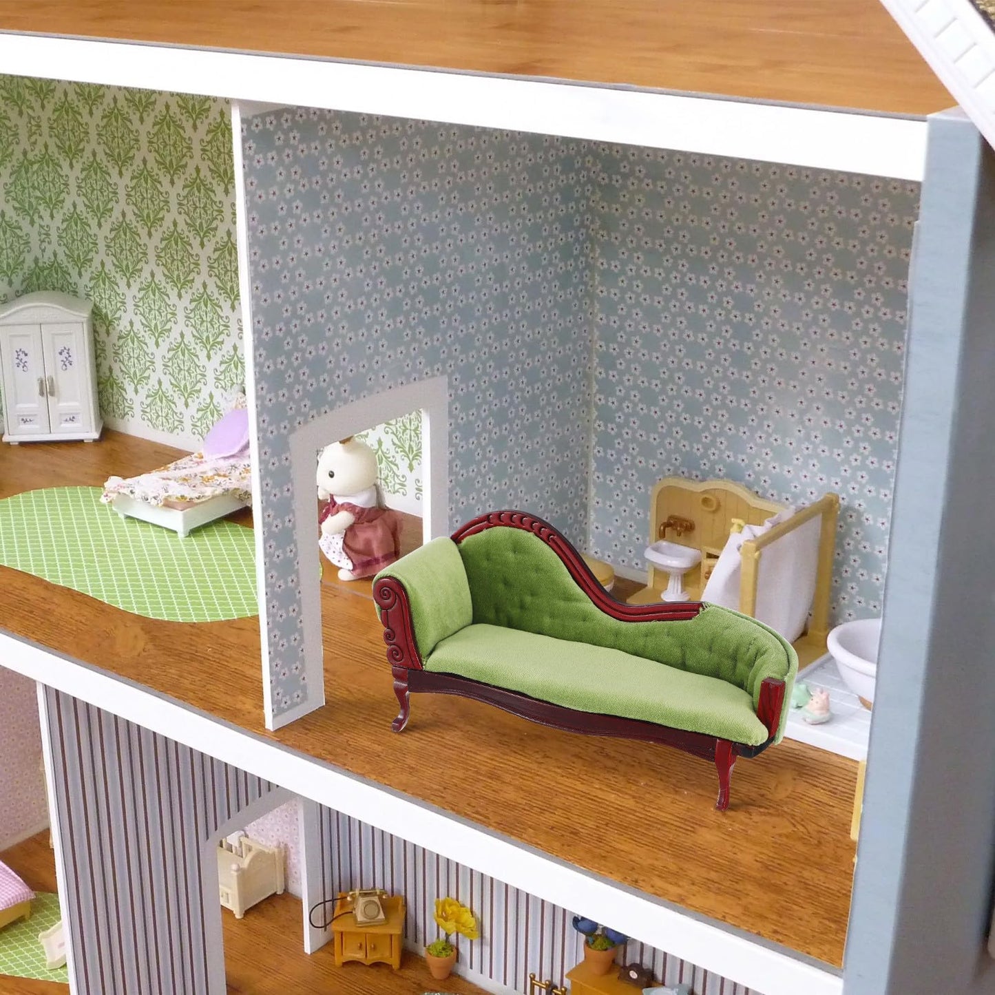 Gatuida Miniature Lounge Sofa Model Dollhouse Couch Furniture 1/12 Scale Mini Sofa for Dollhouse Decor Collectible Micro Furniture Accessory