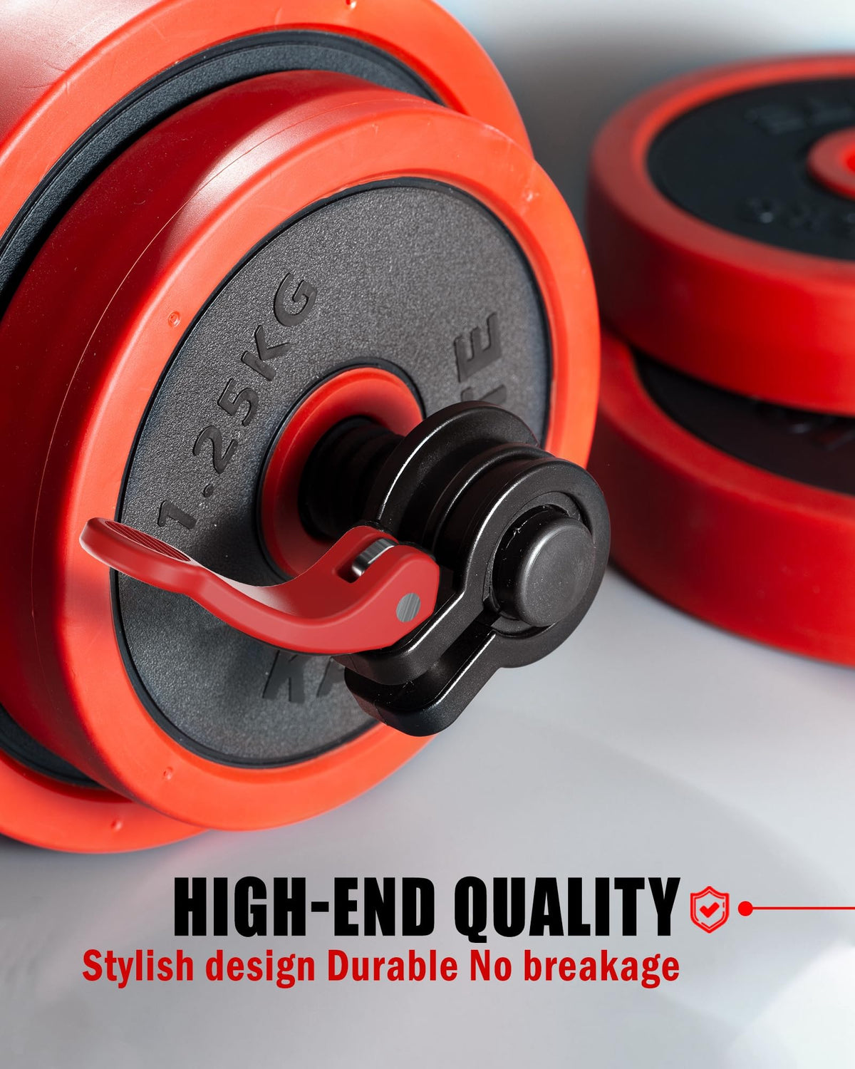 ZY-HUAN Mini Pro Barbell Clips 1 inch I Multi-Size Adjustable Barbell Collar I 1 inch Barbell ClampsIQuick Release Weight Clips Pair of Locking for Dumbbell Bar (Black+Red)