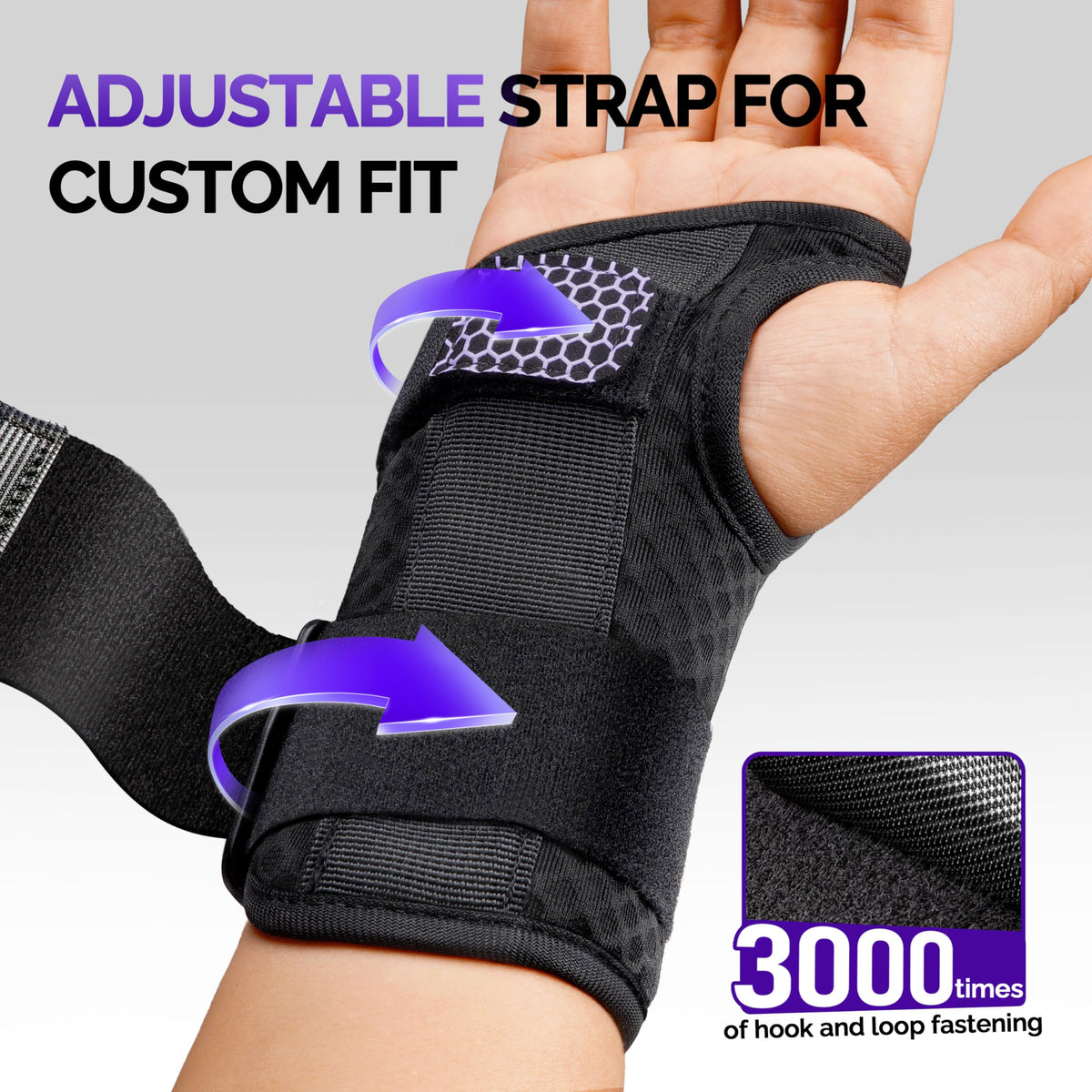 FEATOL Wrist Brace with Ergonomic Wrist Splint Right Hand, Breathable Hand Support for Women and Men, Pain Relief for Carpal Tunnel, Tendonitis & Daily Work, Medium