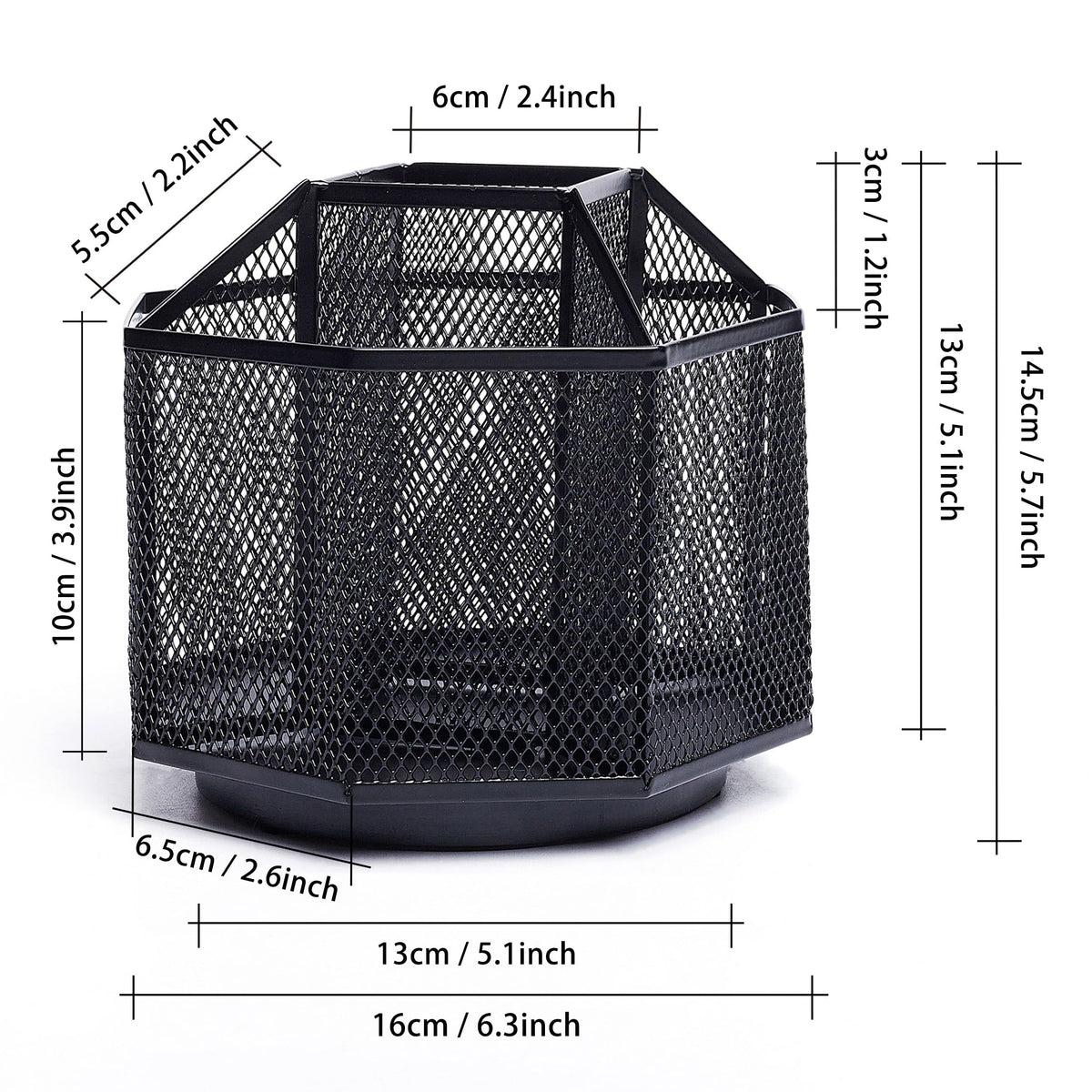 Exerz Desk Organiser/Mesh Desk Tidy Candy/Pen Holder/Multifunctional Organiser 360 Rotating