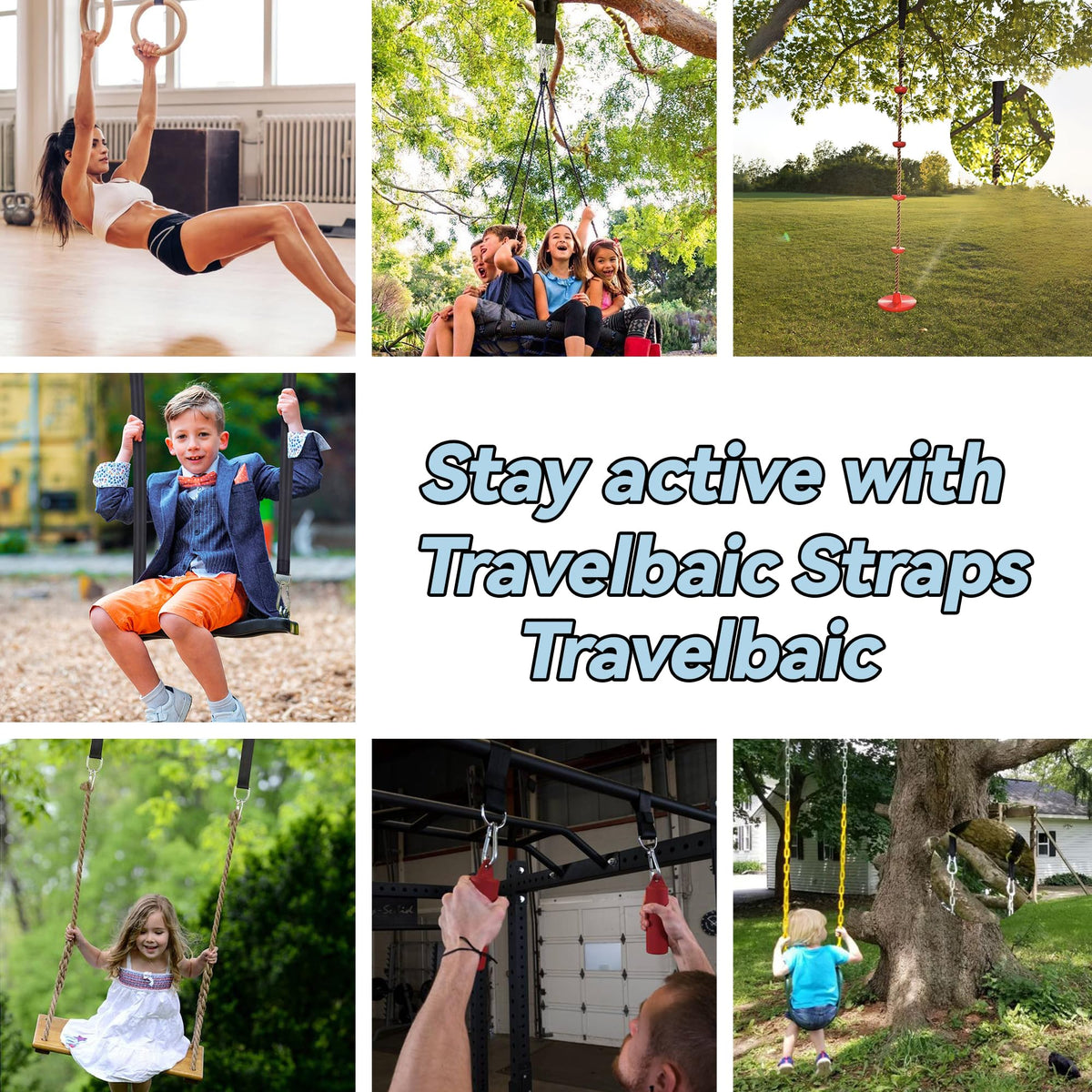 2 Pack Tree Swing Hanging Straps Kit 8FT Extra Long Holds 3000 lbs, Tree Swing Straps+2 Heavy Duty Screw Lock Carabiners+2 Tree Protectors+Swivel Hook, Fast & Easy Way to Hang Any Swing or Hammock