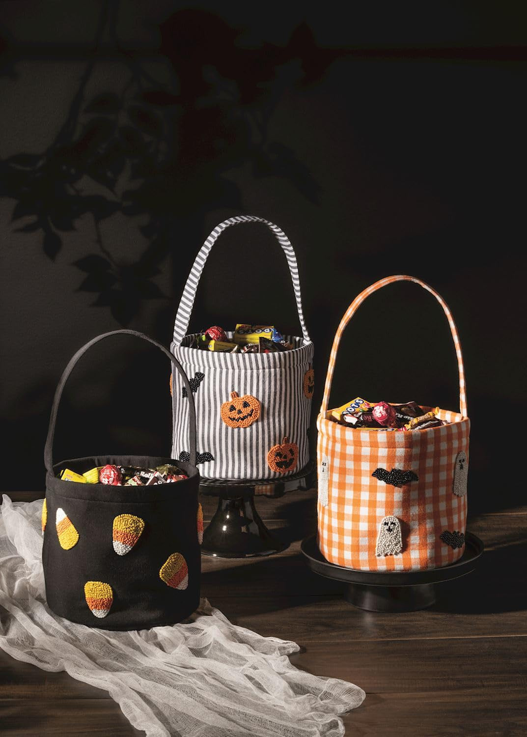 Mud Pie Halloween Ghost Beaded Treat Bucket