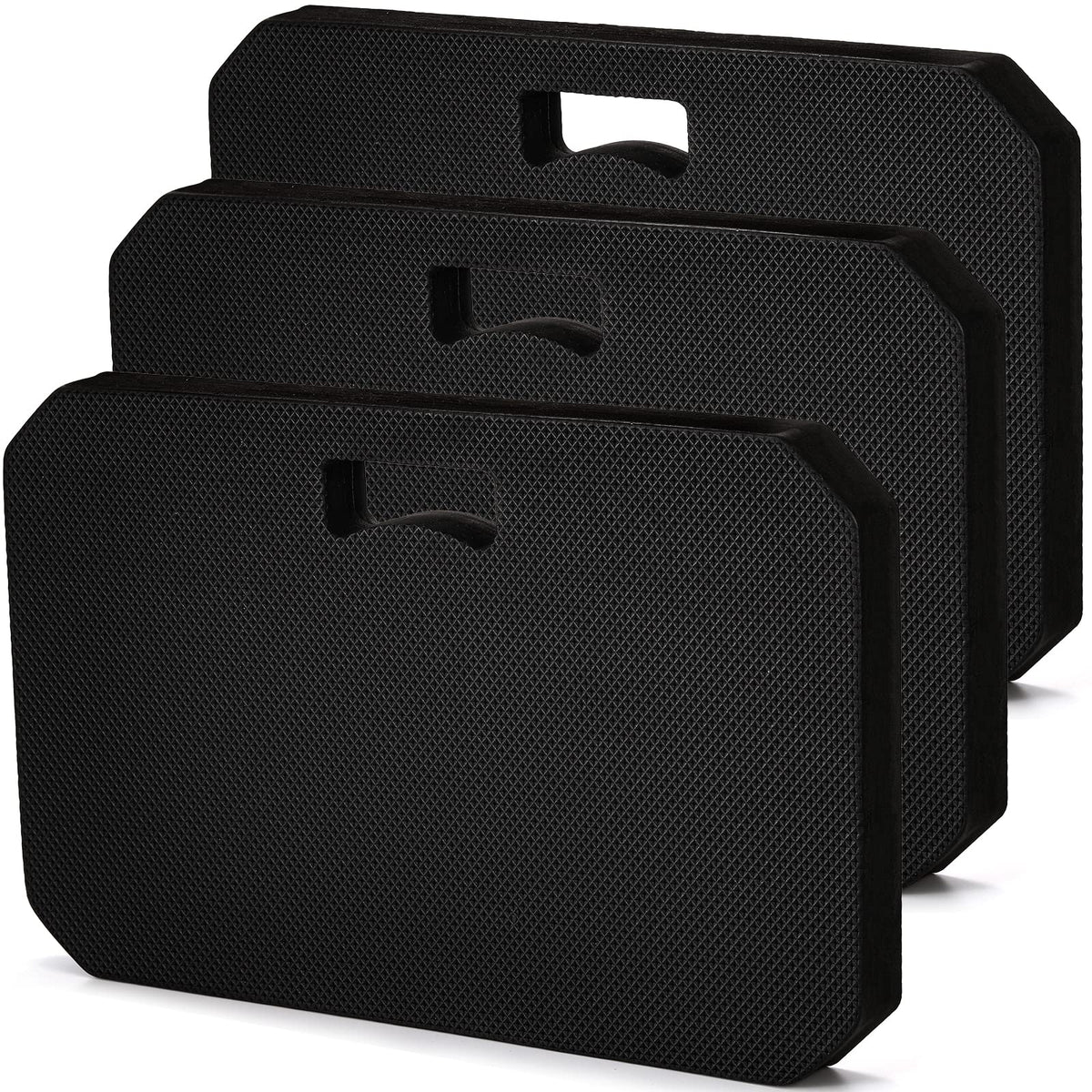 Hacaroa 3 Pack Extra Thick Kneeling Pad, EVA Foam Garden Kneeler Comfortable Knee Pad Cushion for Work, Gardening, Baby Bath, Exercise, Yoga, Water Resistant, Black