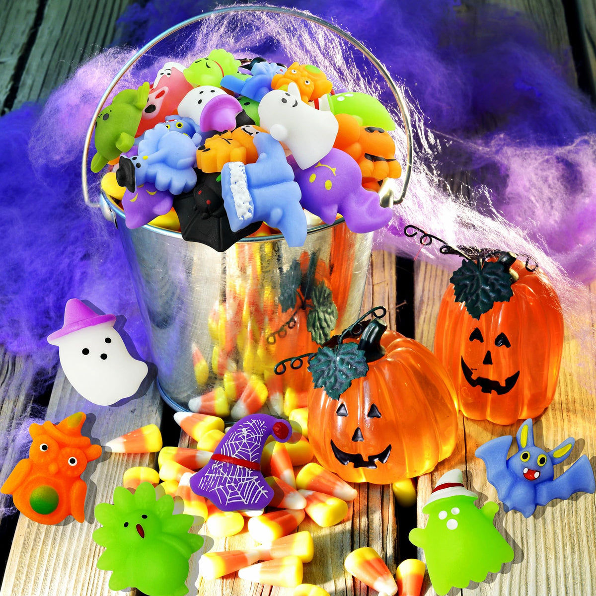 VOVEA Halloween Mochi Squishy Toys 30 PCS, Squishies Party Favors for Kids, Treat Bags Goodie Bag Fillers, Treats Classroom Prizes Mini Kawaii Stress Relief