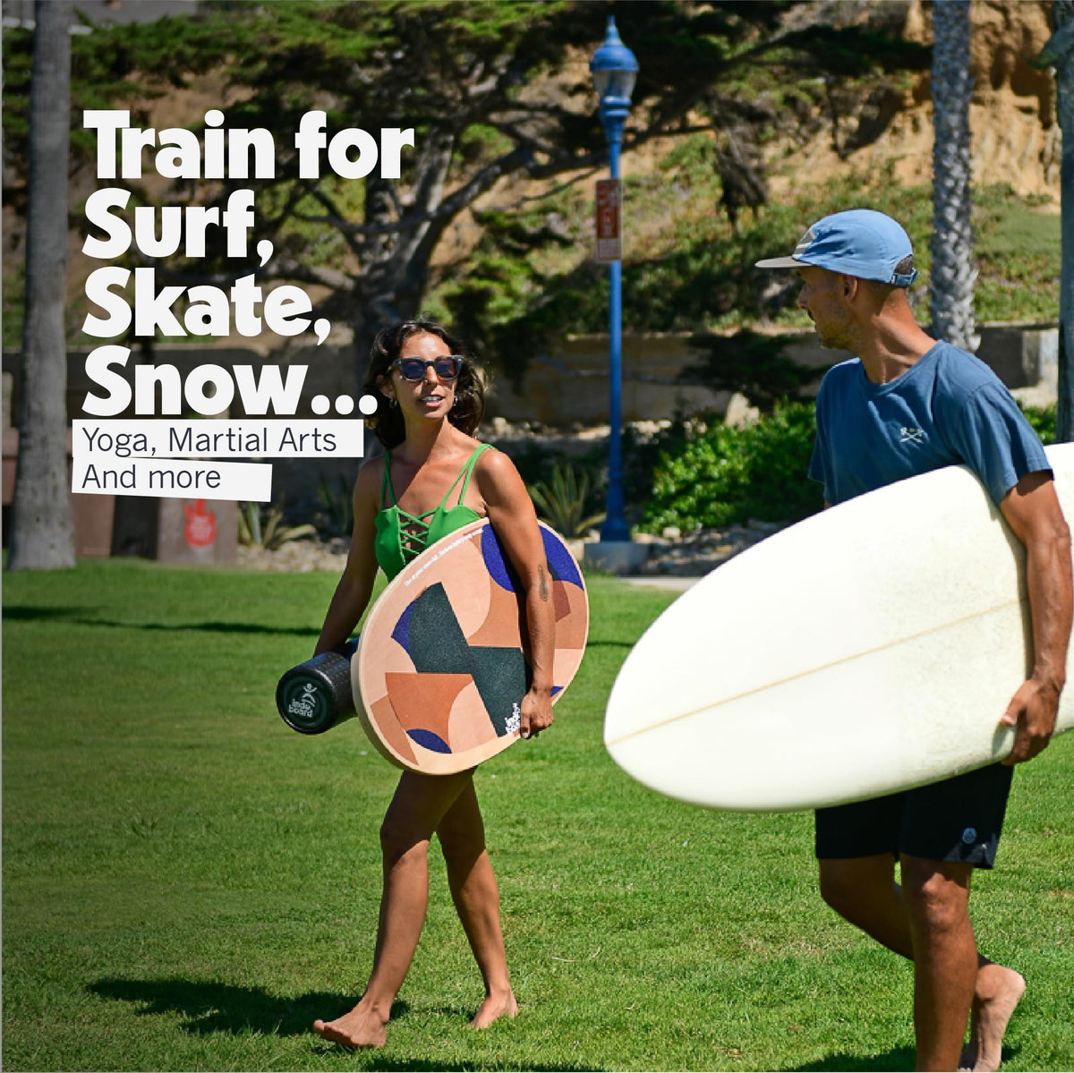 The Original Indo Board - Balance Board Trainer for Core Strength, Stability & Athletic Performance - Surfing, Skateboarding, Snowboarding, Yoga, Physical Therapy & More. Includes Board and Cushion - "Country Road" Design. ROLLER NOT INCLUDED.
