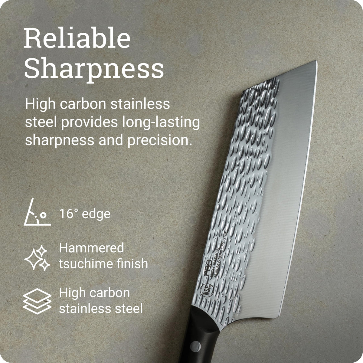 Kai PRO 7" Asian Utility Knife, Hand Sharpened Japanese Kitchen Knife Ideal for Stir Fry, Japanese AUS6M Stainless Steel Blade, Full-Tang POM Handle, NSF Certified, For Professional and Home Chefs