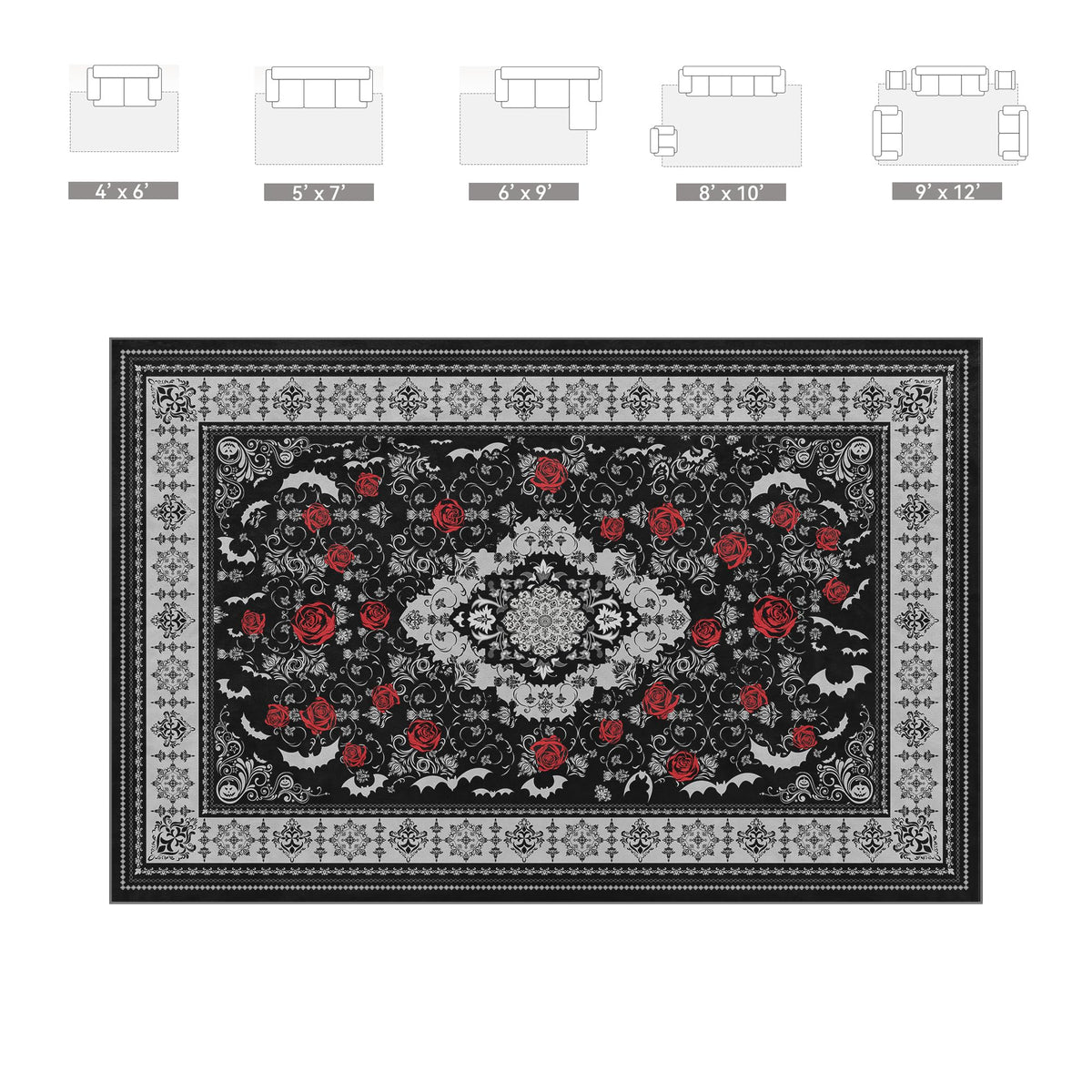 Nayoroom Dark Academia Area Rug, Soft Machine Washable 5x7 Rug, Non-Slip, Non-Shedding, Durable and Easy-Care, Perfect for Living Room, Bedroom, Dining Room.