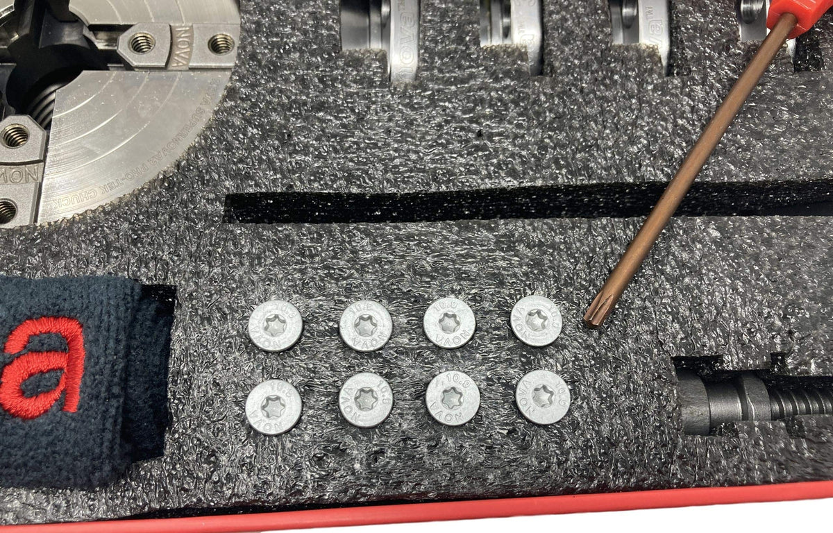 Nova 23262 Premier Pro-Tek Supernova 2 Wood Lathe Chuck Kit with Pro-Tek 2" Jaw Set, Woodworm Screw, & accessories, bundled with Nova ILNS 1-1/4" x 8tpi Insert