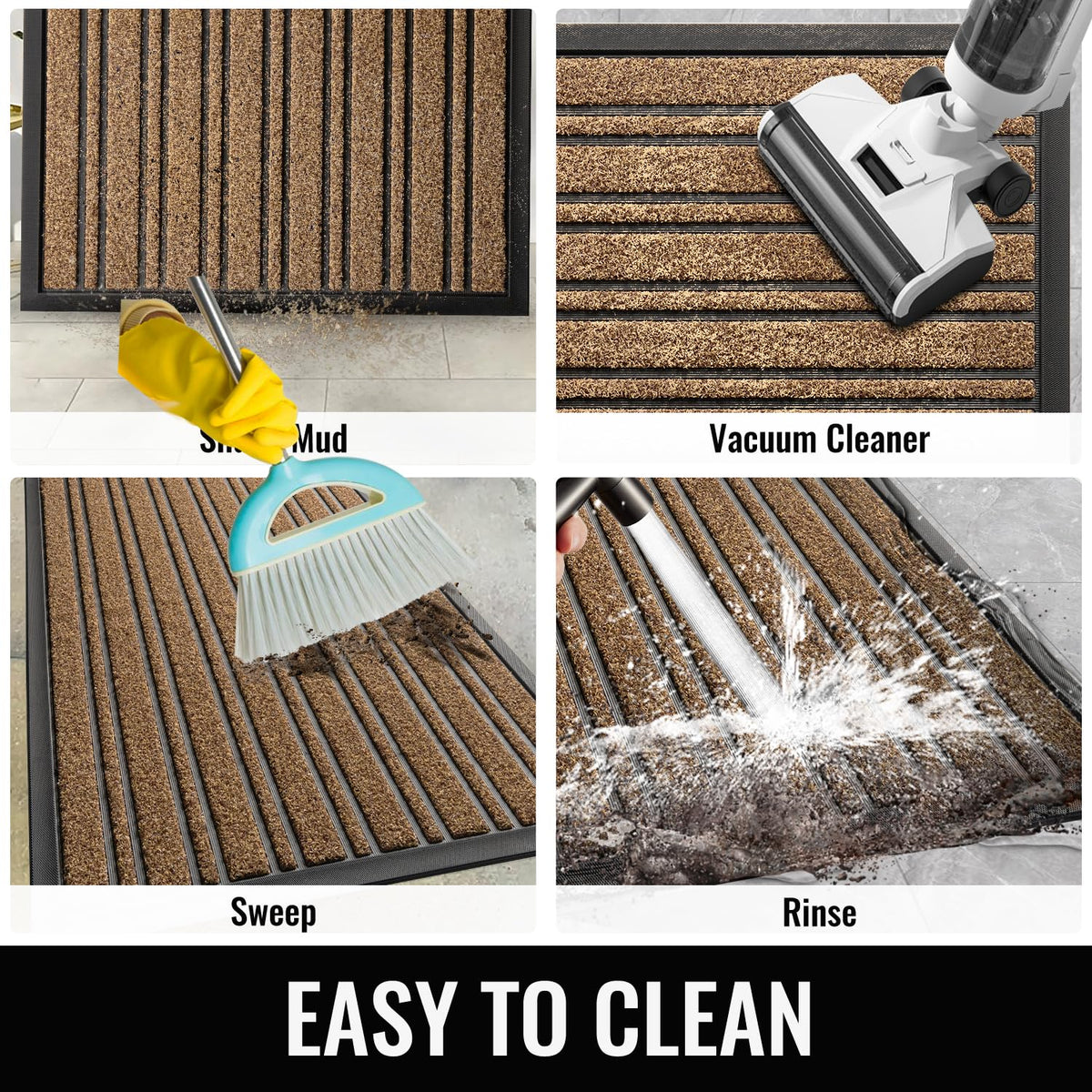 BEHERO Door Mat Outdoor Entrance, 30.5"x17" Extra Durable Front Door Mat Outside, Heavy Duty Welcome Mat for Outside Entry, Back Door Mats Non Slip, Waterproof All-Season Doormats, Yellow