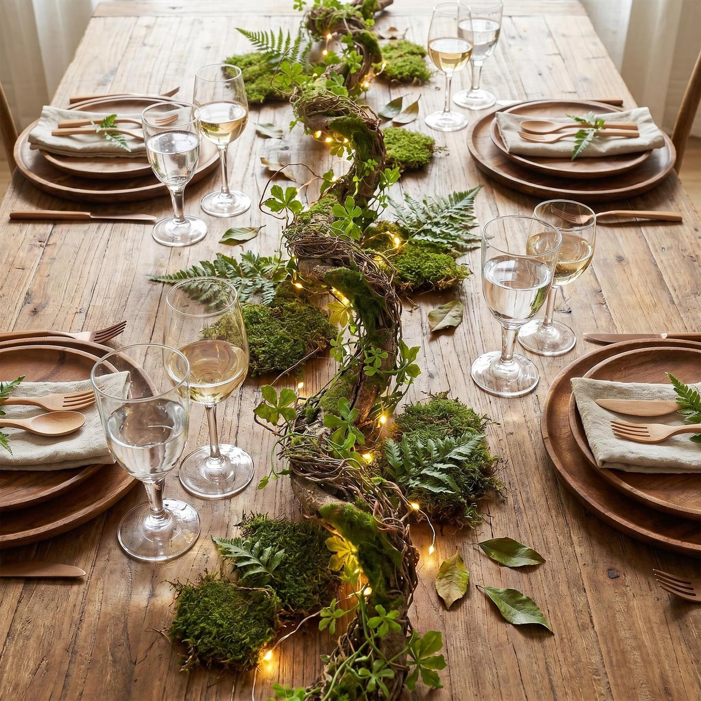 68.9inch Bendable Creepy Artificial Greenery Garland Faux Tree Trunk Branches Twigs Twisted Grape Vines Clover Leaves for Fireplace Mantel Halloween Wall Hanging Outdoor Baby Shower Party Swing Decor