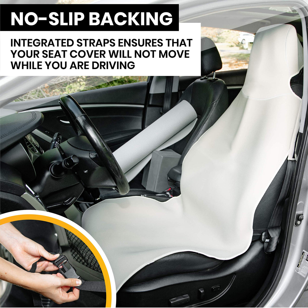 Gorla Gear Black Premium Universal Fit Waterproof Stain Resistant Car Seat Cover Neoprene Non-Slip Bucket Seat Dog Sweat Proof Protector Save Your Leather Cloth Seats Van Truck SUV Auto Sedan