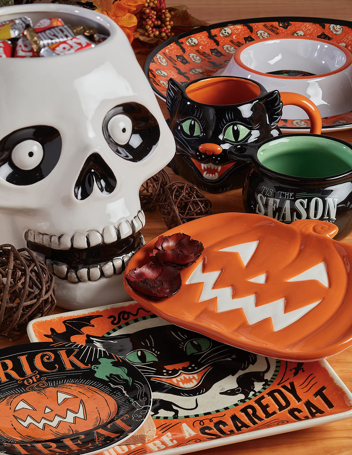 Certified International Scaredy Cat Rectangular Platter, 14in x 10in