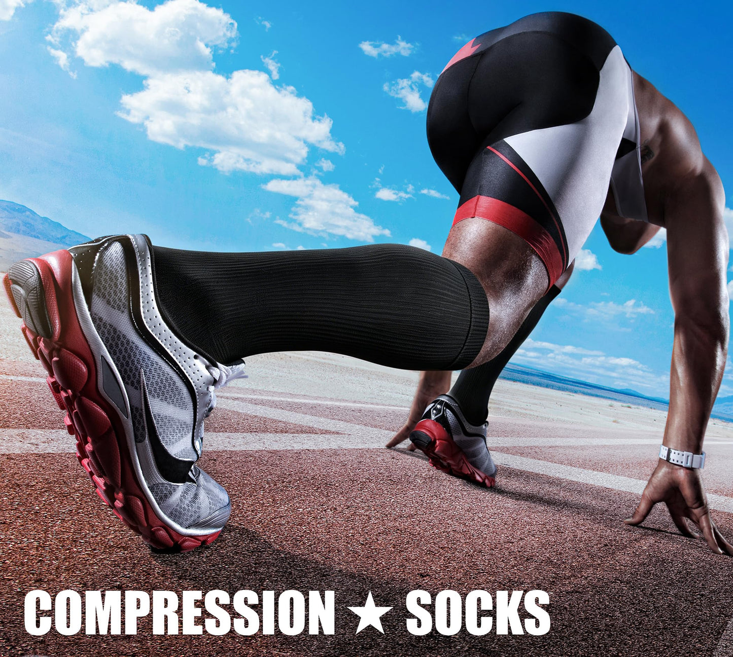 CHARMKING Compression Socks for Women & Men Circulation (3 Pairs) 15-20 mmHg is Best Athletic for Running, Flight Travel, Support, Cycling, Pregnant - Boost Performance, Durability (L/XL,Black)