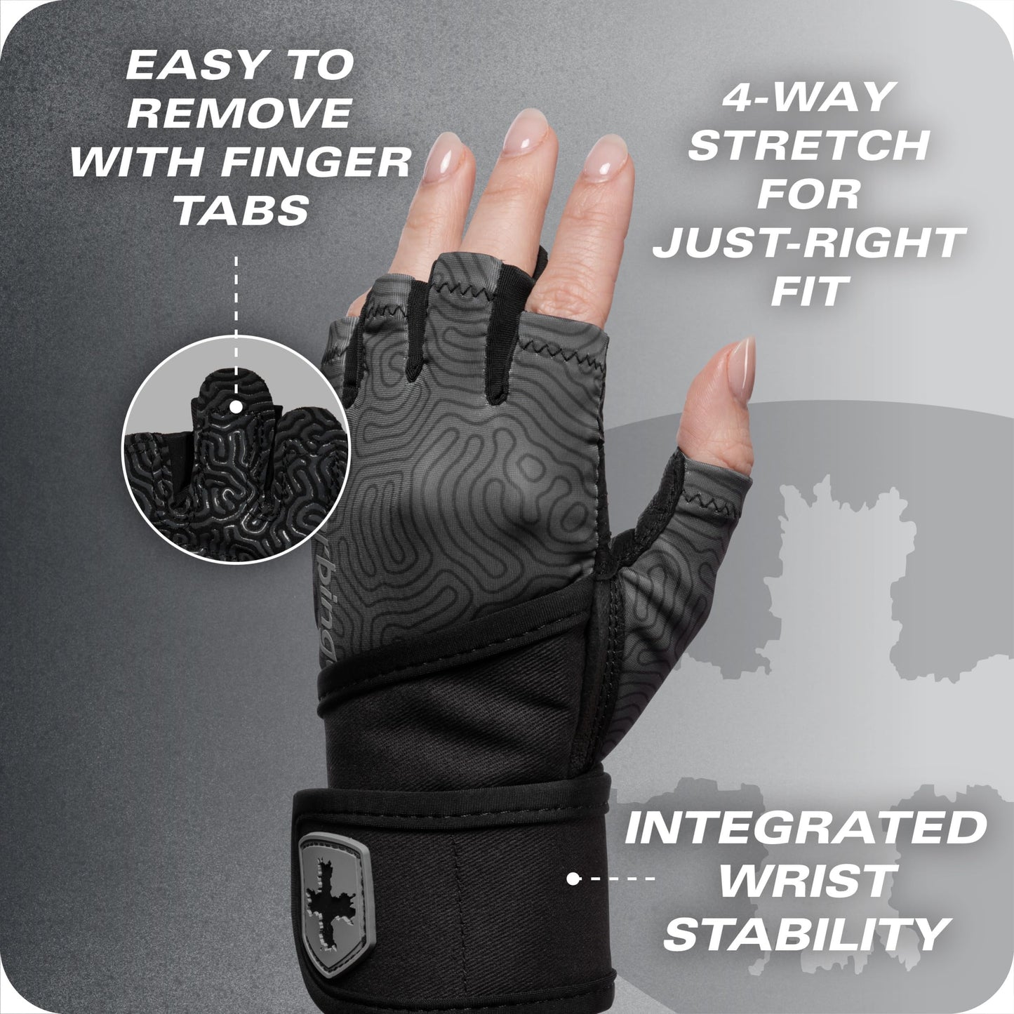 Harbinger Pro Wristwrap Gloves 3.0 - Enhanced Grip, Superior Wrist Support, Breathable 4-Way Stretch Lycra, Durable Leather Palm, Half-Finger Design for Weightlifting, Fitness Training, Large, Women's