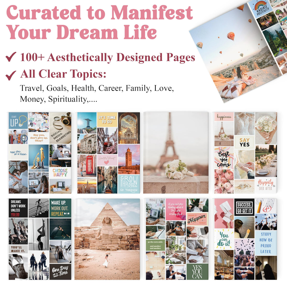 BrightenKidz Vision Board Book – Create Your Dream Life with Inspirational Clip Art, Collage Pictures & Quotes | Vision Board Supplies Kit for Women | Ideal Magazines to Visualize & Achieve Your Goals