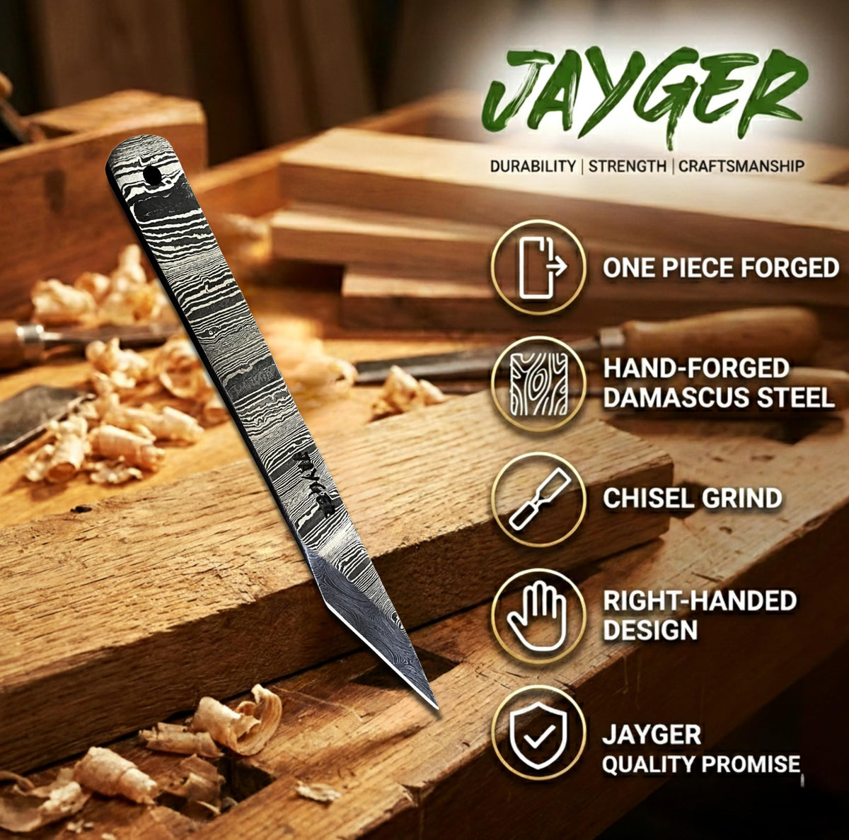 Handmade Kiridashi Knife – Precision Japanese Marking Tool – Damascus Steel Blade – Compact Craft & Carving Knife for Woodworking, Leatherwork, DIY & Artisan Use